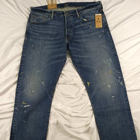 Polo Ralph Lauren Paint Splatter Classic Fit Stretch Denim Jeans